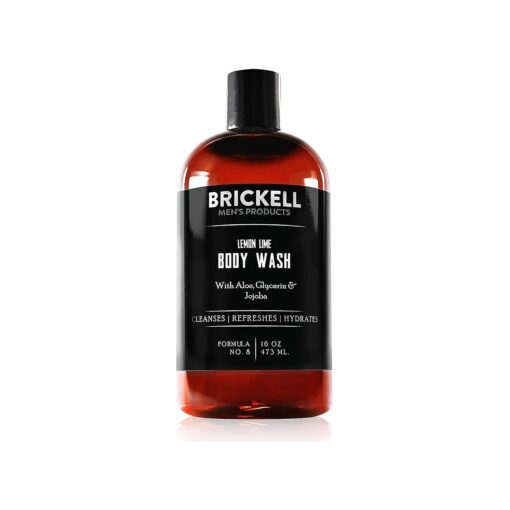 Brickell Men 's Invigorating Body Wash for Men, Natural and Organic Deep Cleaning Shower Gel with Aloe, Glycerin, and Jojoba Oil, Sulfate Free ( Lemon Lime, 16 Ounce )