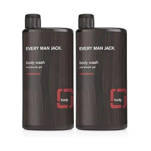 Every Man Jack Men 's Body Wash - Cedarwood | 16.9-ounce Twin Pack - 2 Bottles Included | Naturally Derived, Parabens-free, Pthalate-free, Dye-free, and Certified Cruelty Free,16.9 Fl Oz ( Pack of 2 )