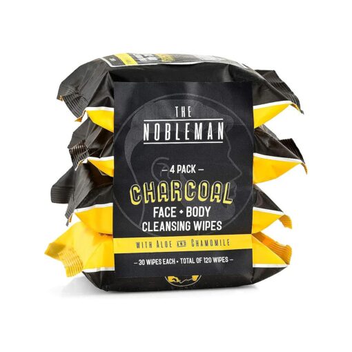 Men 's Charcoal Face + Body Cleansing Wipes - 4 Pack ( 120ct )