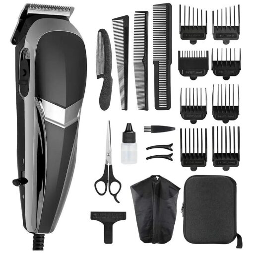 COSYONALL Hair Clippers for Men Pro Corded Hair Trimmer Cutting Kit with 8 Clipper Guide Combs Hard Storage Case for Hair Cutting ( Black )