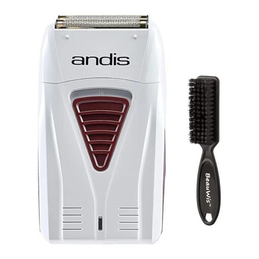 Andis Cordless Mens Long Lasting Lithium Battery Titanium Foil Shaver with Beauwis Blade cleaning Brush