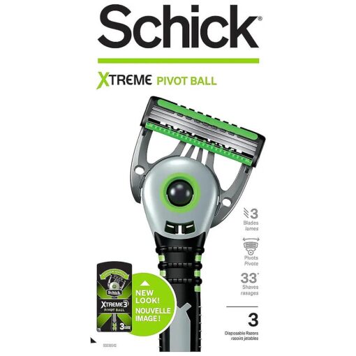 Schick Xtreme Pivot Ball Razor -- Disposable Razors Men, Pivot Razor, Schick Pivot Ball, 3 Count