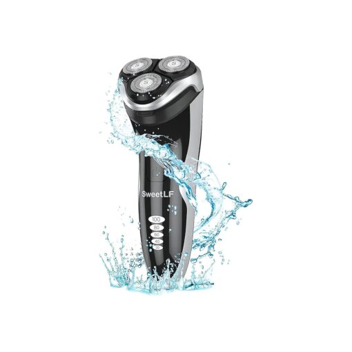 SweetLF Electric Razor for Men, News Electric Shaver for Men Waterproof/Rechargeable/LED Display, Men 's Electric Shavers Wet & Dry Rotary, Shavers Gift for Dad face ( Black )