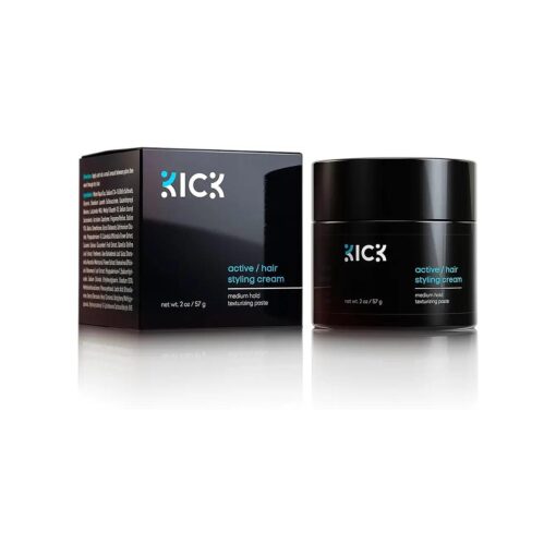 Kick Hair Cream for Men Medium Hold Forming Cream - Award Winning Mens Hair Products - Non Greasy Hair Styling Cream with Argan and Coconut Oil to Restore Dry, Damaged Hair - 2 Oz