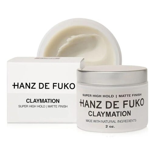 Hanz de Fuko Claymation - Premium Men 's Hair Styling Clay - Super High Hold, Matte Finish - Certified Organic Ingredients, 2 oz