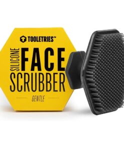 Men 's Face Scrubber - Silicone Facial Cleansing Brush, Gentle Exfoliator Pad & Soft-Touch Massager - Removes Dead & Dry Skin - Long Lasting Bathroom & Shower Accessories - Charcoal