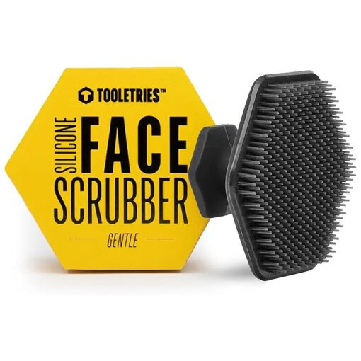 Men 's Face Scrubber - Silicone Facial Cleansing Brush, Gentle Exfoliator Pad & Soft-Touch Massager - Removes Dead & Dry Skin - Long Lasting Bathroom & Shower Accessories - Charcoal