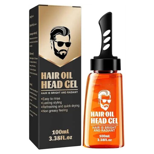 Men Hair Styling Gel with Comb,2-in-1 Men Hair Styling Gel with Comb, Long Lasting Fluffy Men Fast Build Hair Salon Styling Gel, Hair Wax Gel Styling Moisturizing Long-lasting ( Style 1 ) 3.38 Fl Oz