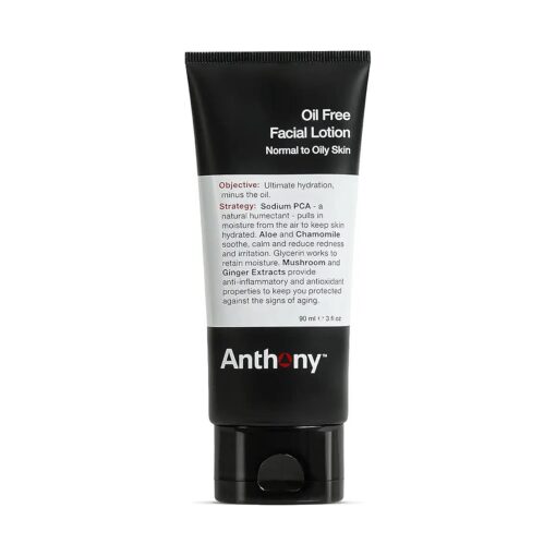 Anthony Oil Free Facial Lotion - Men 's Hydrating Face Moisturizer for Normal to Oily Skin - Anti-Aging and Antioxidant Formula - 3 Fl Oz