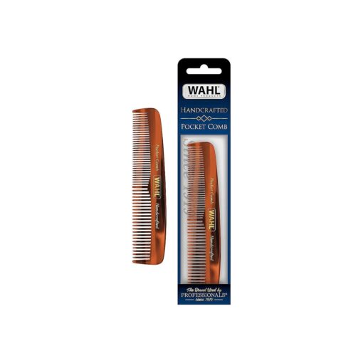 Wahl Beard, Mustache, & Hair Pocket Comb for Men 's Grooming - Handcrafted & Hand Cut with Cellulose Acetate - Smooth, Rounded Tapered Teeth - Model 3324