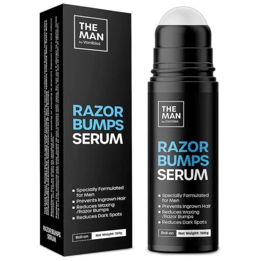 The Man Razor Bumps Serum - Ingrown Hair Treatment for Men - Razor Bump Solution for Face & Body - After Shave & Razor Burn Treatment Roll-On ( 3.5fl.oz )