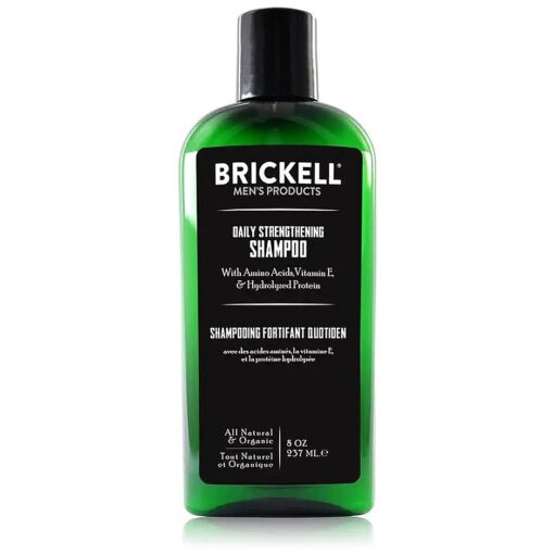 Brickell Men 's Products Daily Strengthening Shampoo for Men, Natural and Organic Featuring Mint and Tea Tree Oil To Soothe Dry and Itchy Scalp, Sulfate Free and Paraben Free, 8 Ounce, Scented