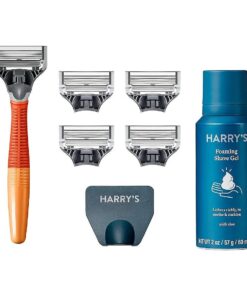 Harry 's Razors for Men - Men 's Razor Set with 5 Razor Blade Refills, Travel Blade Cover, 2 oz Shave Gel ( Ember )