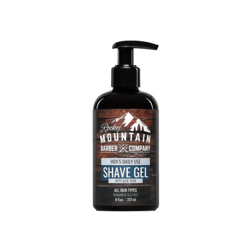 Men 's Shave Gel - Clear Shaving Gel So You Can See Where You Are Shaving - For Full Shaves and Tightening Beard Lines - 8oz by Rocky Mountain Barber Company