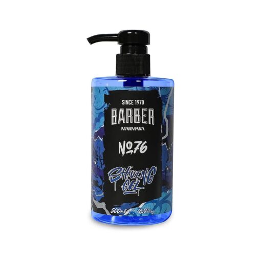 BARBER MARMARA Men 's Shaving Gel No, 76 - Men 's Shaving Gel Transparent 500 ml - Shaving Gel Men - for a Precise Shave of Beard Contours - Optimal Gliding - Cools the Skin - with Pump Dispenser