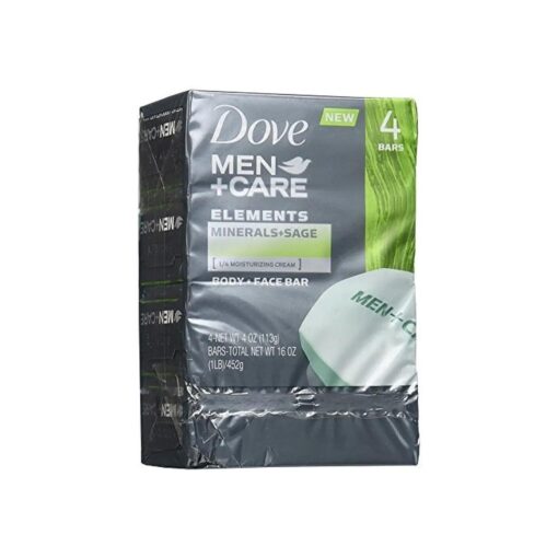 Dove Men+Care Elements Bar Minerals and Sage, 4 Ounce, 4 bars