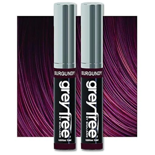 Root touch up, temporary hair color to cover gray hairlines, eyebrows, Mustache & Beards Greyfree 2 PACK ( BURGUNDY )