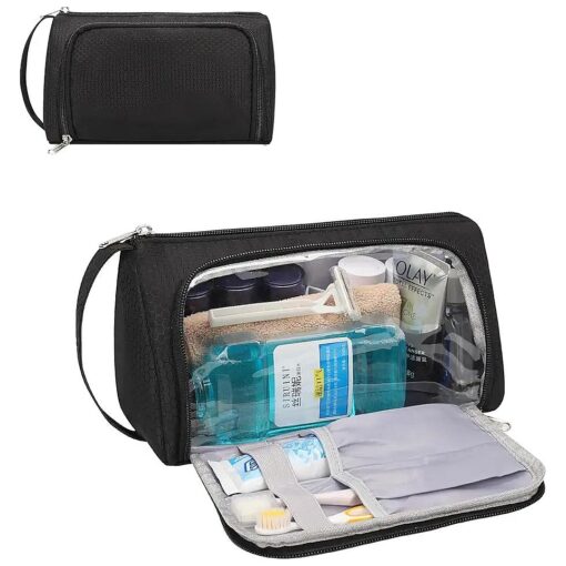 CUBETASTIC Small Toiletry Bag for Men - Travel Toiletry Organizer Dopp Kit, Water-Resistant Shaving Bag, Lightweight and Spacious Enough for Toiletries Accessories