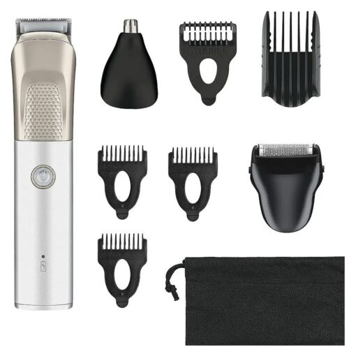 ConairMAN MetalCraft All-in-1 Beard & Ear/Nose Hair Trimmer for Men, Cordless Lithium Ion Powered High Performance Face Trimmer Grooming Kit 7-Piece Set