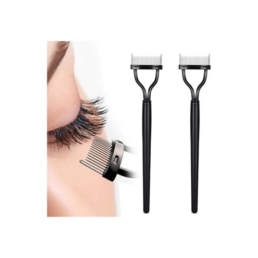 Metal Eyelash Comb Curler 2 Pcs Mascara Separator Set Lash Extensions Applicator Professional Beauty Makeup Tool for Eyelashes