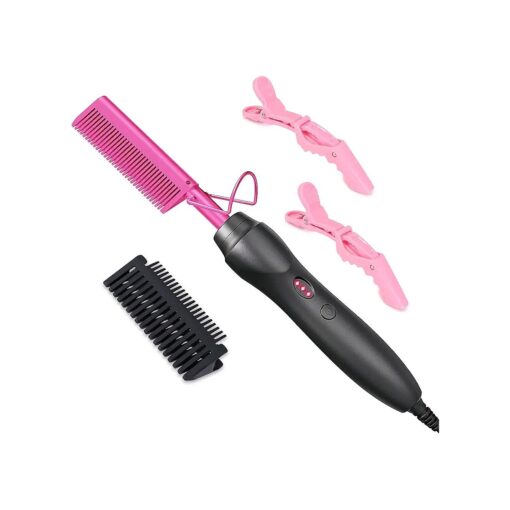 Electric Hot Comb for Wigs, Hot Comb Electric, Straightening Comb, Pink Hot Comb, Plug in Hot Comb, Hot Comb Hair Straightener for Black Hair, Hot Hair Comb for Hair