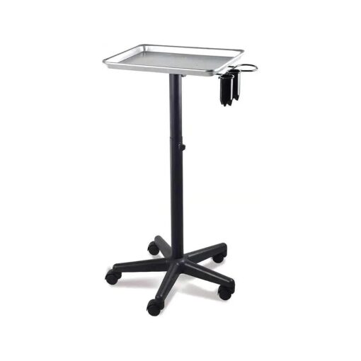 Salon Tray - Metal Instrument Trolley for Hairdressers Stylists Tattoo Artists with 2 Magnetic Color Bowls Smooth Rolling Service Cart for Professional Salon Home Use