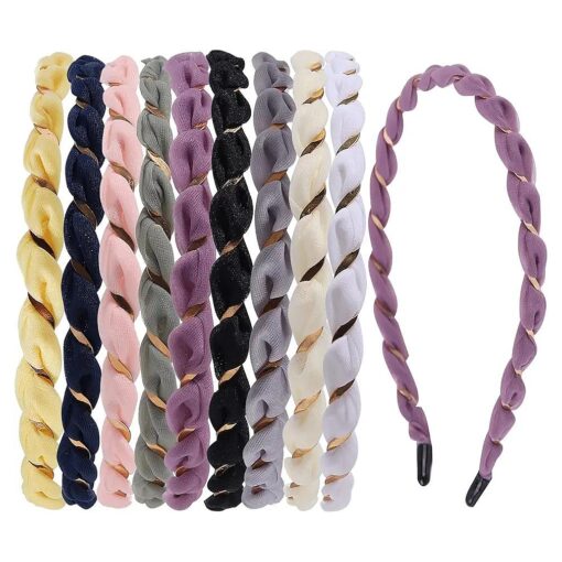 Thin Headbands for Women, Metal Spring Hair Hoop Headbands, Non Slip Sports Hairband For Girls Skinny Wire Comfortable Headband