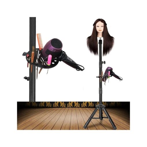 Wig Stand Tripod 55 Inch Metal Wig Mannequin Head Tripod Stand For Hairdressing Training Head Adjustable Wig Tripod Stand with Tool Tray ( Mannequin Head Not Included )