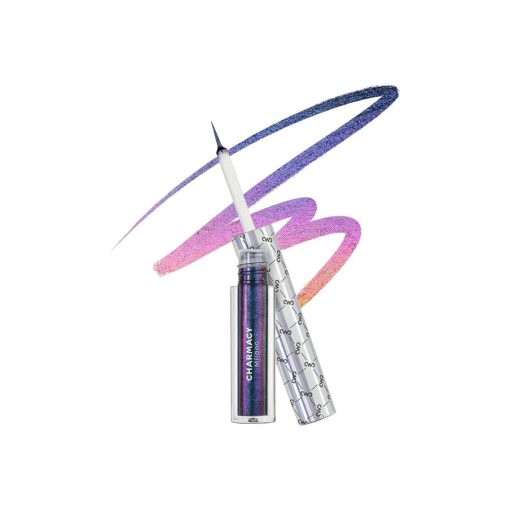 CHARMACY Chameleon Glitter Liquid Eyeliner, Metallic Shade Color Shift Eye Liner, Highly Pigmented, 24H Long-Lasting, Waterproof and Anti-Smudge, Ultra-Fine Tip, PURPLE GOLD INDIGO 904