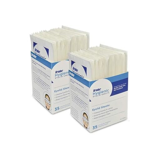 Bruder Hygienic Eyelid Cleansing Sheets Micro Fine Individually Wrapped Untreated Sheets 35 Count Box ( Pack of 2 )