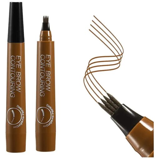 Liquid Eyebrow Pen, Waterproof Microblading Eyebrow Pencil with a Micro-Fork Tip Applicator, Creates Natural Looking Brows Effortlessly