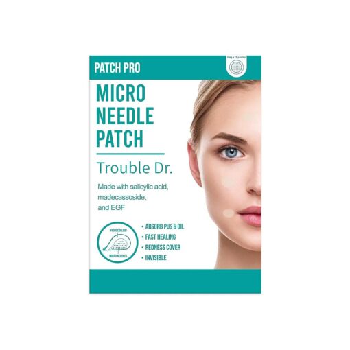 PATCH PRO Micro Pimple Patches Blemish Spot with Salicylic Acid and Skincare Ingredients - Needle Length 0.25mm Thin and Invisible Hydrocolloid Bandages - 9 patches