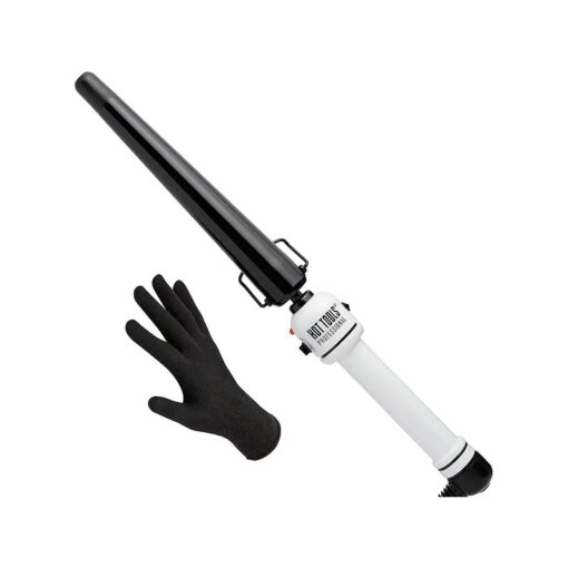 HOT TOOLS Professional Nano Ceramic Extra Long Tapered Curling Iron for Shiny Curls, 3/4 to 1 1/4 Inches