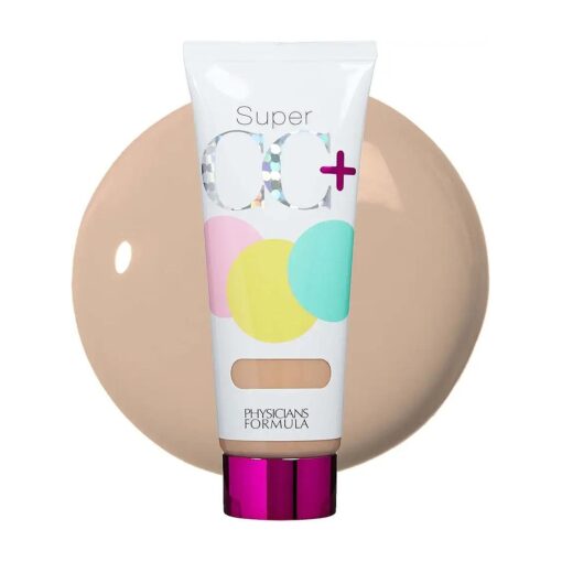 Physicians Formula Super CC+ Cream Color-Correction + Care Cream Full Coverage Foundation, Anti Aging Hydrating Serum, For Uneven Skin Tone, Dermatologist Approved, Light