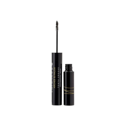 Arches & Halos Microfiber Tinted Brow Mousse - Dark Brown - Soft, Natural Definer Mousse to Shape, Sculpt and Control Eyebrows - Silky, Non-Crunchy, Fast-Setting Texture - Vegan Formula - 0.106 oz