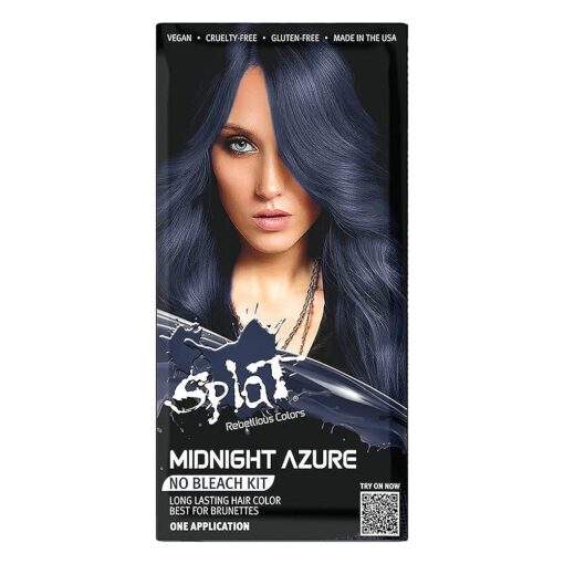 Midnight Azure Semi-Permanent Blue Hair Color Kit No Bleach, Vegan, Cruelty Free