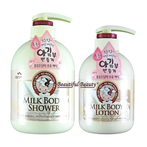 SOMANG MILK BODY SHOWER 750ml + BODY LOTION 500ml SET