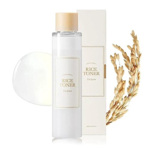 I 'm from Rice Toner, Milky Toner for Glowing Skin, 77.78 % Korean Rice, Glow Essence with Niacinamide, Hydrating for Dry, Dull, Combination Skin, Vegan, Fragrance Free, Glass Skin 5.07 Fl Oz