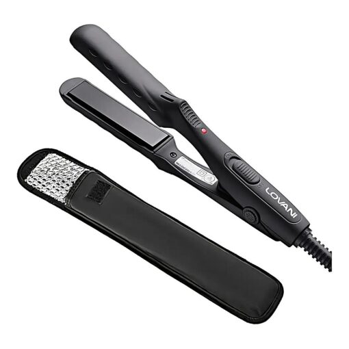 Mini Flat Iron, Dual Voltage Travel Hair Straightener for Worldwide Use, Tourmaline Ceramic Small Flat Irons for Short Hair/Bangs, Portable Mini Straightener with Insulated Bag