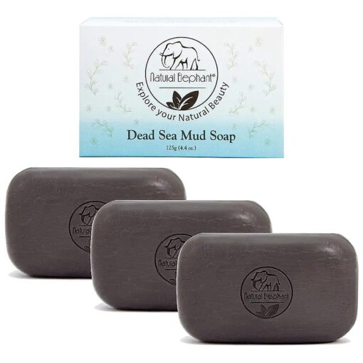 Dead Sea Mud Soap 4.4 oz ( 125 g ) for Acne, Eczema, Psoriasis, All Natural Face Body Cleanser ( 4.4 oz Bar ( Pack of 3 ) )