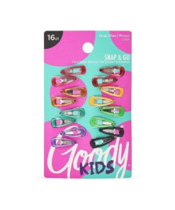 Goody Kids Mini Epoxy Contour Snap Clips - 16 Count, Assorted Colors - Just Snap Into Place - Suitable For All Hair Types - Pain-Free Hair Accessories For Women And Girls - All Day Comfort