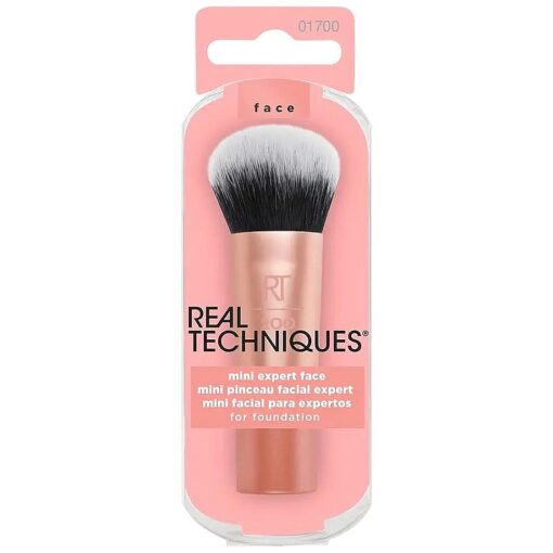 Real Techniques Mini Travel Size Expert Face Makeup Brush for Foundation ( Packaging and Handle Colour May Vary ) Rose Gold