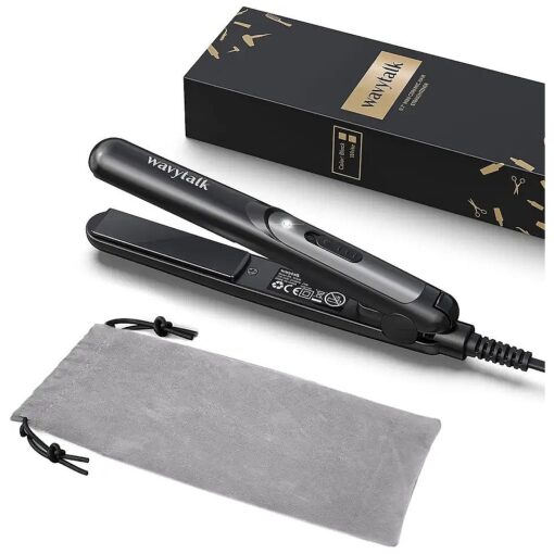 Wavytalk Mini Flat Iron 0.7 Inch Ceramic Small Hair Straightener for Short Hair, Curls Bangs, Travel, Dual Voltage Flat Iron