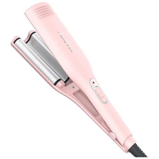 AmoVee Travel Hair Crimper Curling Iron, Professional Mini Hair Waver 0.59 Inch Three Barrel Curling Iron, Hair Crimper Small Negative Ions, Dual Voltage