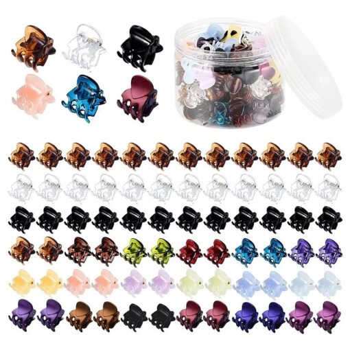 Mini Hair Claw Clips for Girls and Women, Funtopia 72 Pcs Small Hair Clips Pins Clamps Non Slip Tiny Plastic Jaw Clips ( Assorted Colors )