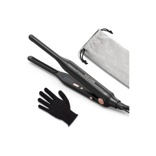 Wavytalk 3/10" Small Flat Iron, Pencil Flat Iron for Short Hair, Pixie Cut and Bangs, Mini Hair Straightener for Edges with Anti-Pinch Design, Tiny Hair Straightener with Floating Plates