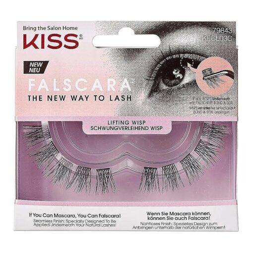 KISS Falscara DIY Eyelash Extension Lifting Wisps - Featherlight Synthetic Reusable Artificial Eyelashes Pack of 10 Mini Lash Clusters for that Authentic Eyelash Extension Look