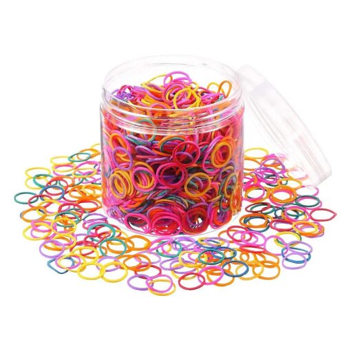 2000 Pack Mini Rubber Bands Elastic Hair Bands Soft Hair Ties with Box for Children Hair Braiding Hair Wedding Hairstyle ( Colorful )