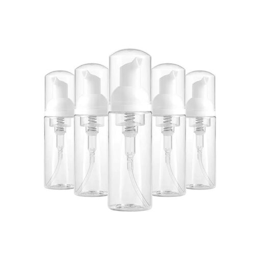 24Pcs 2oz Travel Soap Foam Bottle Empty Mini Plastic Dispenser Foaming Pump Cleaning Cosmetics Packaging Clear Portable for Refillable Castile Shampoo Hand Lotion