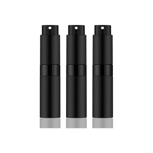 8ML Mini Atomizer Perfume Travel ( Matte Black ) Refillable Bottle Portable Spray Bottle for Cologne and Perfume ( 3pcs )